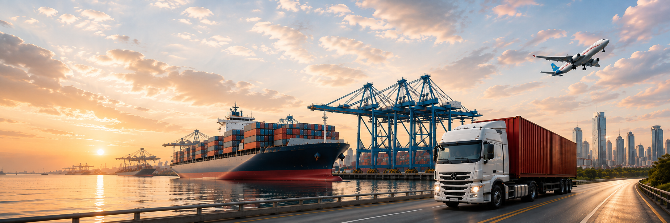 Global sea, land, and air freight network